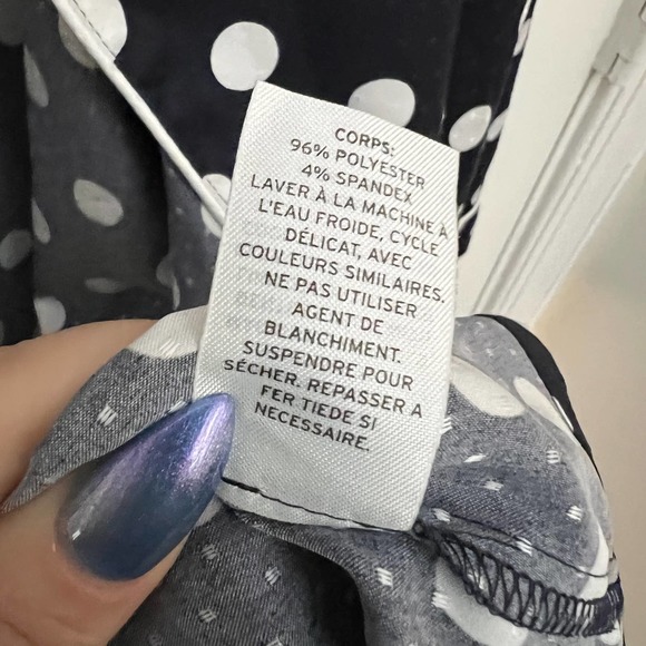 Polka dot silky pajamas from something navy size large - Picture 4 of 6